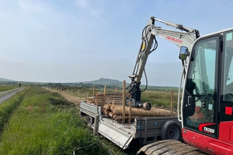 Fencing being installed at Dowrog Common.