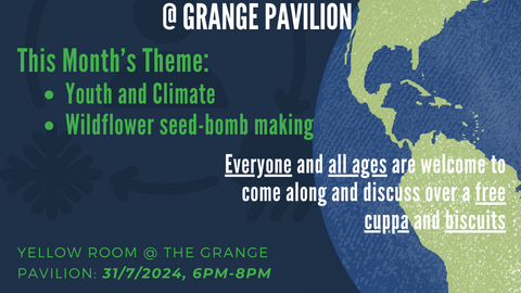 A poster with details about the upcoming climate cafe