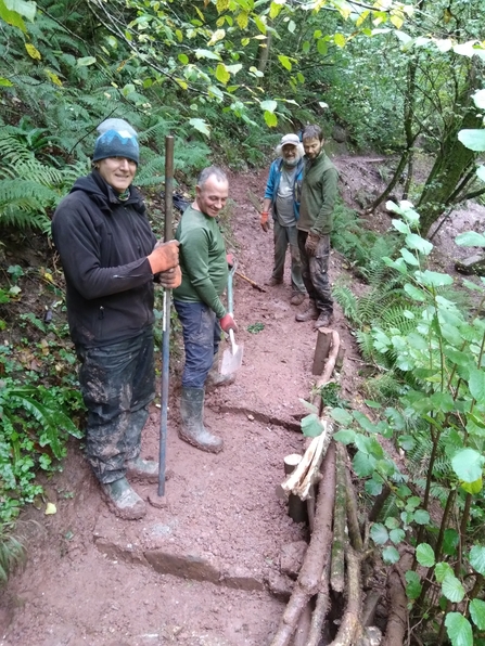 Volunteers at Pwl y Wrach Nature Reserve